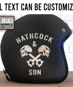Personalized Skull Crossing Piston Sticker 12009