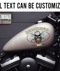 Personalized Skull Crossing Wrench Sticker 12010