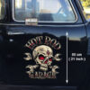 Personalized Skull Hot Rod And Crossing Wrench Vinyl Sticker 10740