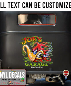 Personalized Hot Rod Bird Pinstriing Lettering Vinyl Sticker 10553