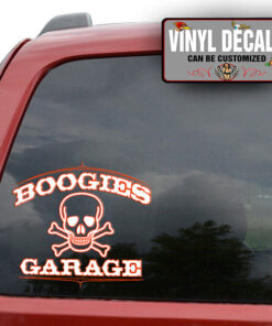 Personalized Skull Hot Rod Antique Car Sticker 10916