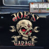Personalized Skull Hot Rod Lettering Vinyl Sticker 10301