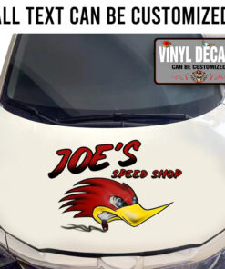 Personalized Hot Rod Bird Speed Shop Vinyl Sticker 10851