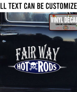 Personalized Skull Hot Rod Sticker 10910