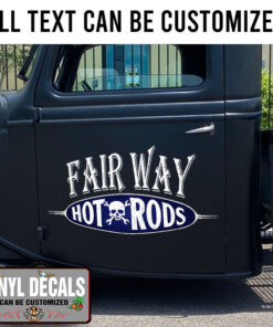 Personalized Skull Hot Rod Sticker 10910