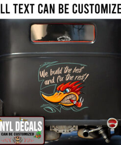 Personalized Hot Rod Bird We Build The Best And Fix The Rest Vinyl Sticker 10363