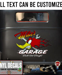 Personalized Hot Rod Built Not Bought Lettering Vinyl Sticker 10551