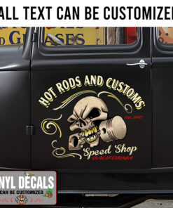 Personalized Hot Rod Classic Car Door Sticker 11251