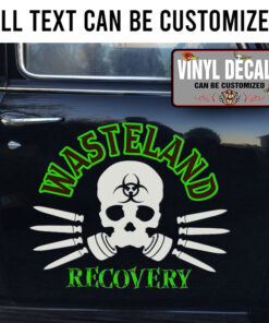 Personalized Skull Nuclear Radioactive Danger Lettering Vinyl Sticker 10447