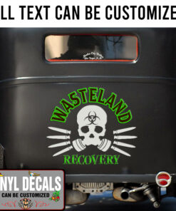 Personalized Skull Nuclear Radioactive Danger Lettering Vinyl Sticker 10447