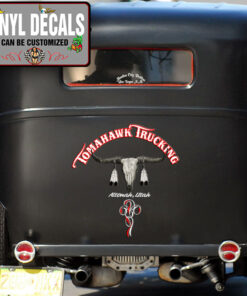 Personalized Skull Pinstriping Lettering Vinyl Sticker 10570