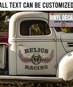 Personalized Skull Piston Racing Sticker 11872