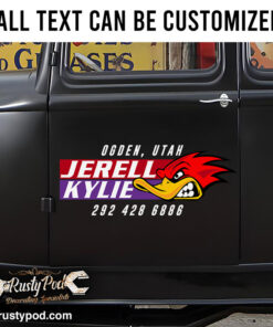 Personalized Hot Rod Duck Car Doorsticker 11196