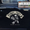 Personalized Skull Wrench And Piston Lettering Vinyl Sticker 10413