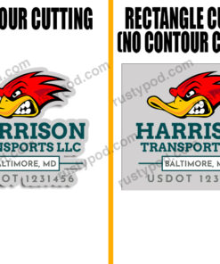 Personalized Hot Rod Duck Lettering For Transport Company Sticker 11161