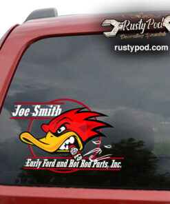 Personalized Hot Rod Duck Lettering Sticker 11003