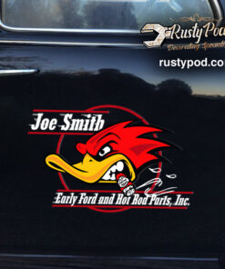 Personalized Hot Rod Duck Lettering Sticker 11003