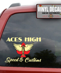 Personalized Spark Plug Ace And Wings Sticker 11472