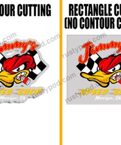 Personalized Hot Rod Duck Lettering Vinyl Sticker 10666