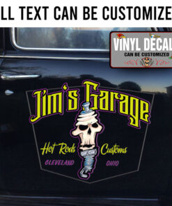 Personalized Spark Plug Lettering Vinyl Sticker 10496