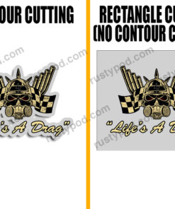 Personalized Hot Rod Engine Pumper And Checker Flag Lettering Vinyl Sticker 10842