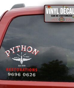 Personalized Spark Plug Restoration Lettering Sticker 11492