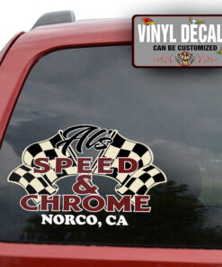 Personalized Speed And Chome Hot Rod Art Sticker 11449