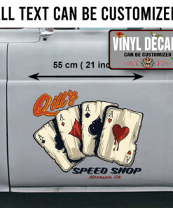 Personalized Hot Rod Garage Four Aces Large Playing Cards Hot Rod Vintage Vinyl Sticker 09912
