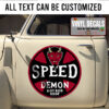 Personalized Speed Demon Decal Toolbox Sticker 11401