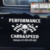 Personalized Speed Shop Door Art Lettering Hot Rod Skull Hot Rod Vinyl Sticker 10199