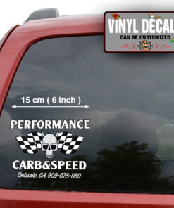 Personalized Speed Shop Door Art Lettering Hot Rod Skull Hot Rod Vinyl Sticker 10199