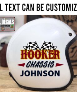 Personalized Hot Rod Garage Checker Flag Sticker 12037