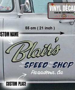 Personalized Speed Shop Hot Rod Truck Gasser Vinyl Sticker 10201