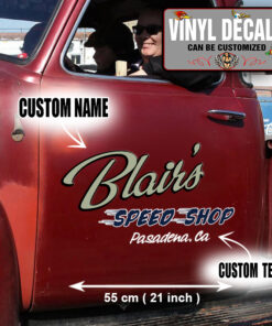 Personalized Speed Shop Hot Rod Truck Gasser Vinyl Sticker 10201