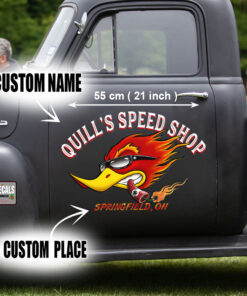 Personalized Speed Shop Hot Rod Vinyl Stickers 09410