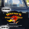 Personalized Speed Shop Hot Rod Vinyl Stickers 09652