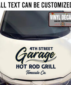 Personalized Hot Rod Garage Lettering Hot Rod Art Sticker 11448