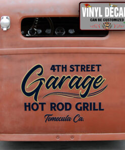 Personalized Hot Rod Garage Lettering Hot Rod Art Sticker 11448