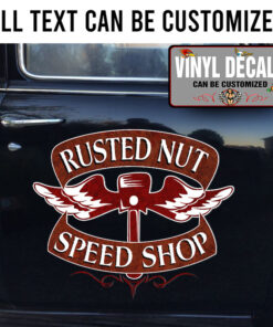 Personalized Speed Shop Flying Piston Sticker 11354