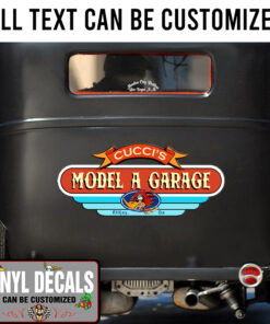 Personalized Hot Rod Garage Lettering Sticker 10998