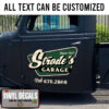 Personalized Hot Rod Garage Lettering Sticker 11004