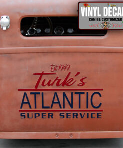 Personalized Hot Rod Garage Lettering Vinyl Sticker 10418