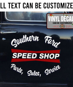 Personalized Speed Shop Lettering Vinyl Sticker 10567