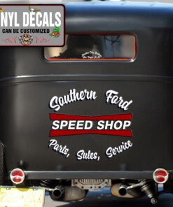 Personalized Speed Shop Lettering Vinyl Sticker 10567