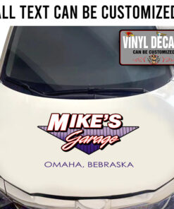 Personalized Hot Rod Garage Lettering Vinyl Sticker 10750