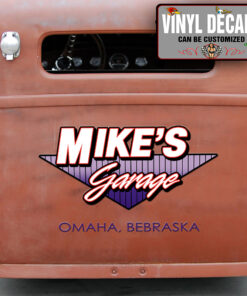 Personalized Hot Rod Garage Lettering Vinyl Sticker 10750