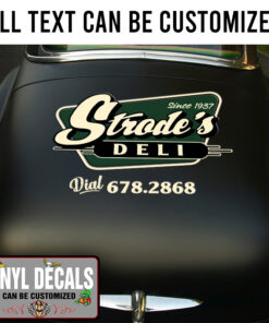 Personalized Hot Rod Garage Lettering Vinyl Sticker 10835