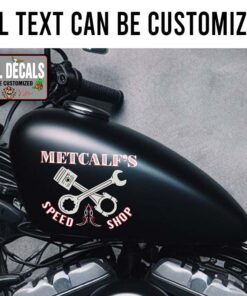 Personalized Speed Shop Wrench And Piston Sticker 12063