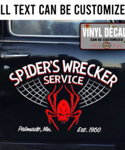Personalized Spider Hot Rod Lettering Vinyl Sticker 10445