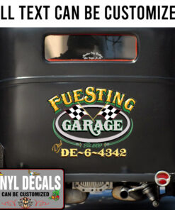 Personalized Hot Rod Garage Sticker 11027